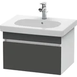Duravit DuraStyle Waschtischunterschrank wandhängend 6383, 1 Auszug, 600mm, für D-Code, DS638304918 60 x 45,3 cm, Graphit Matt Dekor / Weiß Matt Dekor