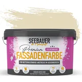 SEEBAUER diy Silikonharz-Fassadenfarbe Beige 5L für Außen (No. 435 Vanilla Cream) Selbstreinigende Fassadenfarbe mit Lotuseffekt - Geeignet für Putz, Mauerwerk und Beton