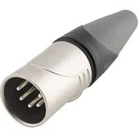 HICON HI-X5CM-HD XLR-Steckverbinder Stecker, gerade Polzahl: 5 Schwarz, Silber