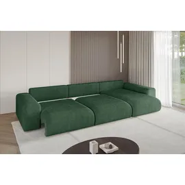 altdecor Ecksofa Cord mit Schlaffunktion 2-Sitzer Grün