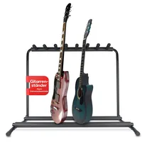Pyle Audio Pyle Gitarrenständer- Guitar Stand, 7-Space Faltbarer Gitarrenständer