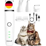 Oneisall 3 in 1 Schermaschine Katze Hunde Set, Leise Katzenrasierer Profi Haarsc