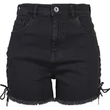URBAN CLASSICS Waist Denim Lace Up Kurze Hose Black 30