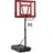 Costway Pool Basketballkorb outdoor, Basketballständer 115-135cm höhenverstellbar, mit Ständer & Rädern, - Rot