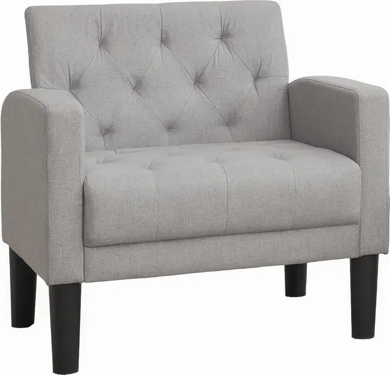 GRAVFORCE Ohrensessel für Wohnzimmer und Schlafzimmer, gepolsterter Sessel, bequemer und moderner Armlehnsessel, Büroloungesessel, Clubsessel, 136 kg Tragfähigkeit, Stoff, Hellgrau