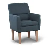 CAVADORE Diningsessel Kira / Polstersessel für Küche, Esszimmer oder Wohnküche / Passend zur Küchengarnitur Kira / Leichte Fleckenentfernung dank Soft Clean / 66 x 96 x 71 / Flachgewebe: Blau