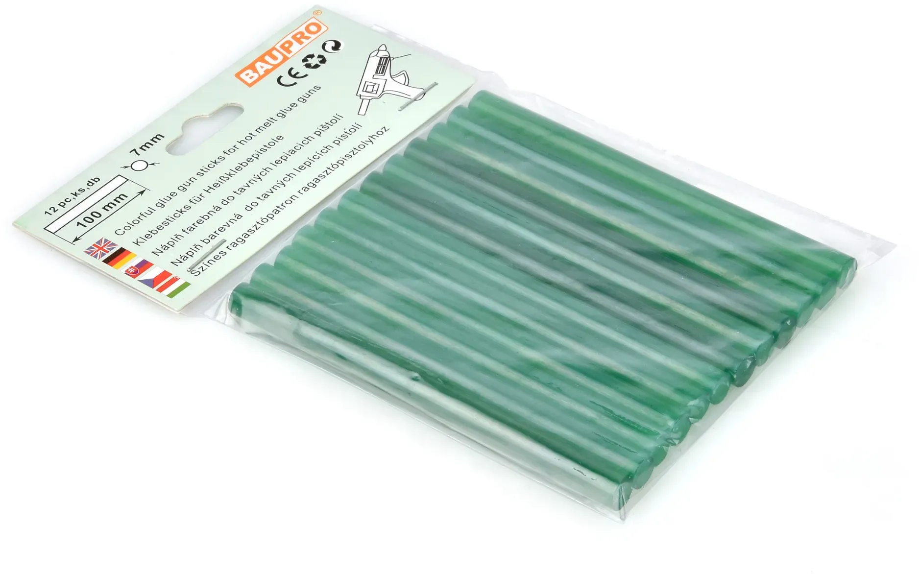 7mm Grün | 12er Pack | Klebesticks Baupro