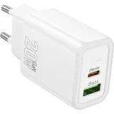 HOCO Ladegerät 20W USB-C/A PD QC3.0 Schnellladen Weiß