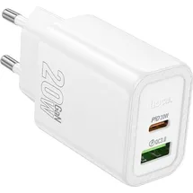 HOCO Ladegerät 20W USB-C/A PD QC3.0 Schnellladen Weiß