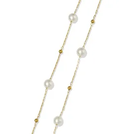 FIRETTI Perlenkette Schmuck Geschenk Edelstahl Gelbgoldfarben/Weiß