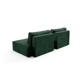 Möbel Kraft Ecksofa Textil 4-Sitzer Grün