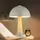Nowa Tischlampe Pilz Holzoptik grau matt, 1x E27, DxH 25 x 36,5 cm