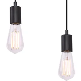 ETC Shop Hängeleuchte Lampe Holzleuchte Vintage Pendellampe Esszimmer, 4 flammig Holzleiter, natur braun schwarz, 4x E27 Fassungen, Hxlxb 80x115x30cm