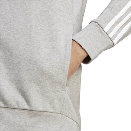 Adidas Essentials French Terry 3-Streifen Kapuzenjacke Medium Grey Heather / White 2XL