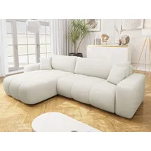 Mirjan24 Ecksofa Furyn Maxi, Eckouch mit Bettkasten und Schlaffunktion, Ottomane universal, L-Form (Farbe: Velo 621) - Beige