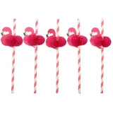 Papstar Trinkhalme Papier Ø 6 mm 20 cm 50 St. Pink/Weiß