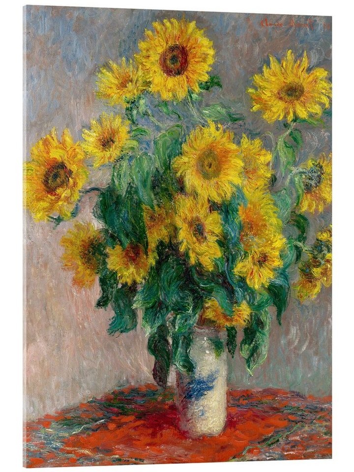 Posterlounge Acrylglasbild Claude Monet, Sonnenblumenstrauß, Wohnzimmer Malerei 30 cm x 40 cm