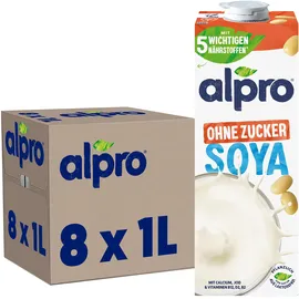 Alpro® ohne Zucker Sojadrink 8x 1,0 l