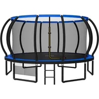 JUMMICO Trampolin Outdoor Ø 228/305/366/427/488 cm mit Schutznetz und Leiter, GS-geprüftes Freizeit-Trampolin für Kinder und Erwachsene, Rahmen mit Rostschutzbeschichtung, Belastbarkeit 150kg