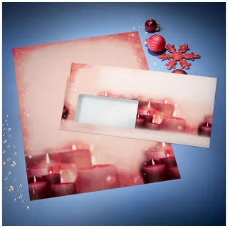 Sigel Weihnachtsbriefpapier Red Candlelight Motiv DIN A4 90 g/qm 100 Blatt