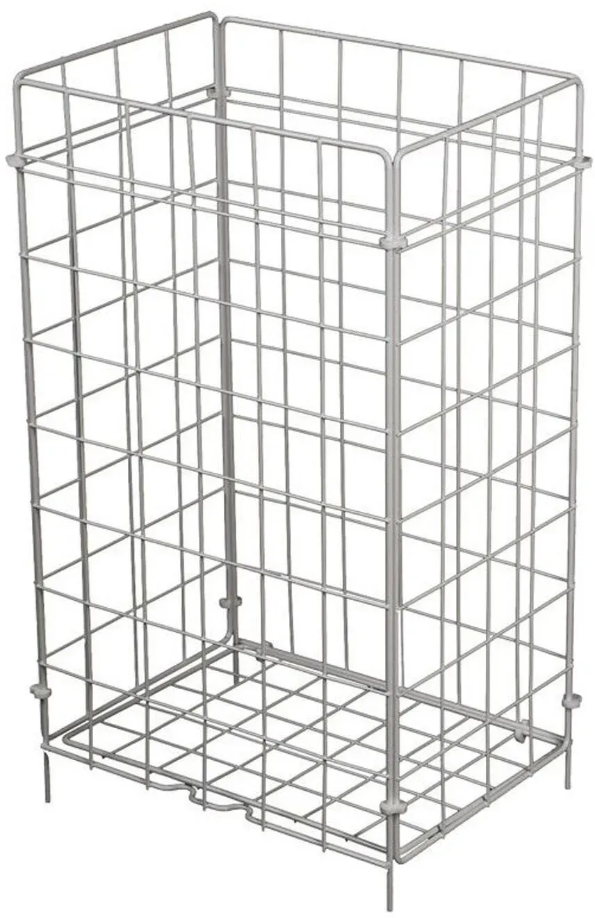 Gitterabfallkorb Papierkorb aus Metall faltbar 50l hygienisch 34x26,5x56cm, weiß