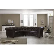Home Affaire Chesterfield-Sofa »Rysum L-Form«, Chesterfield-Optik, gleichschenklig braun