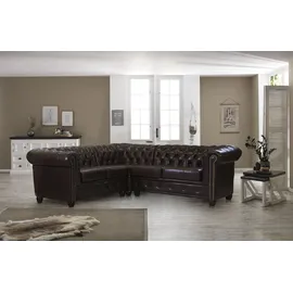 Home Affaire Chesterfield-Sofa »Rysum L-Form«, Chesterfield-Optik, gleichschenklig braun
