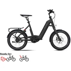 Flyer Upstreet1 7.43, Riemen, unisex - 500WH, Freilauf, Black Matt, 20" Riemen