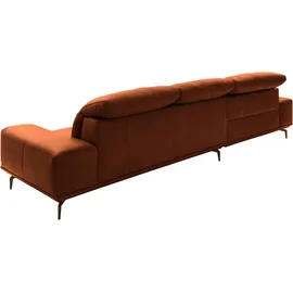 Musterring Wohnlandschaft MUSTERRING "MR 2490 Ecksofa mit erstklassigem Sitzkomfort, Long-Life-Leder", braun (cognac, b), B:342cm T:207cm, Sofas, Wohnlandschaft, Bronze-Fuß Sitzhöhe 46cm, wahlweise mit Funktionen, Maße 342 x 207 cm
