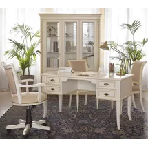aea Büro Schreibtisch + Sessel Schreibtische Tisch Holz Stuhl 2tlg Set Italien Möbel