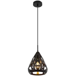Pendelleuchte Hängelampe Deckenlampe Leuchte Metall Schwarz Dekor 1-Flammig