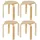 Home4You Kinderhocker 4er Set H 30 cm Birke massiv beige