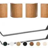 Hasena Fine-Line Füsse Slitto 2er-Set / 25 cm / 140 cm / Eiche graphit, gebürstet, geölt / Alu