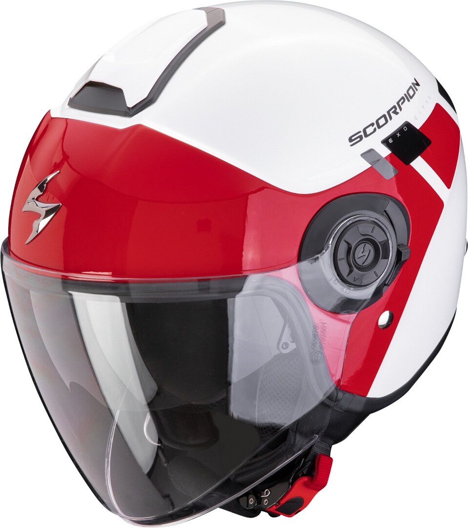 Scorpion Exo-City II Mall Jet helm, wit-rood, 2XL