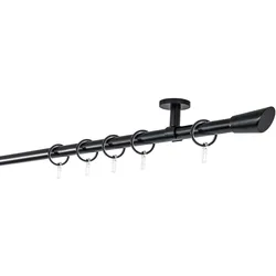 20mm,1-läufig,Rohr,Deckenträger classic,Endstück rag Größe: 320cm, Farbvariante: Schwarz