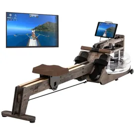 Skandika Wasserrudergerät aus Holz, Styrke | Bluetooth - Made in Germany, schwarz|braun No Size