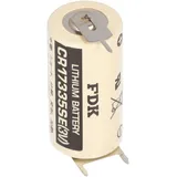 Panasonic CR17335SE Lithium Batterie mit 3er Print Anschlüssen, 1er Print auf +Pol, 2er Print auf -Pol, Rastermaß 10mm