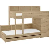 RELITA Etagenbett Sina 90 x 200 cm Eiche braun beige