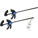 STROXX® 2x Einhandzwinge |Spannweite: 900mm| Klemmkraft je Zwinge: 159 Kg | Schraubzwinge | Spanner | Zwinge | Einhandzwinge | mit Gummipads und Quick Release Funktion