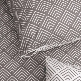 SCHIESSER Mabel abstraktes Muster Grau 155 x 220 cm + 80 x 80 cm