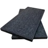 Silenti Akustikplatte für Wand und Decke, 100 x 50 x 5 cm, aus Vlies, anthrazit, 2 Stück