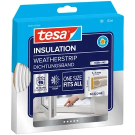 Tesa tesamoll Fensterdichtung Premium Flexible Transparent - 6 m x 9 mm x 7 mm