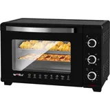 WOLTU Mini Backofen 32 Liter, 1600 Watt Toasterofen Pizzaofen Herausnehmbares Krümelblech mit Timer Minibackofen für Pizza, Toast, Truthahn, Hot ... - Schwarz