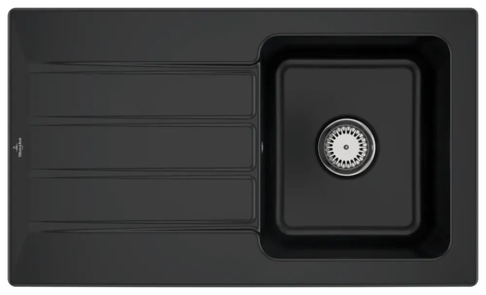 Villeroy & Boch Architectura 50 Küchenspüle, mit Ablaufgarnitur mit Handbetätigung, 860 x 510mm - pure Black