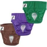 PETLESO Hündin Wasserdicht Physiologische Hosen, Wiederverwendbare Hundewindeln, Verstellbare Drei Stück Set, Passt Die Meisten Welpen - Größe XXL