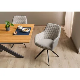 MASSIVMOEBEL24.DE Drehstuhl Polyester hellgrau/grau 2er Set