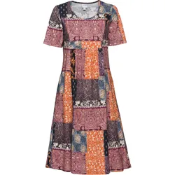Baumwoll-Kleid, Druck rost, 46