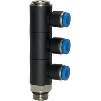 Riegler L-Mehrfachverteiler »Blaue Serie«, 3-fach, drehbar, G 3/8 a.