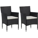vidaXL Gartenstuhl 52 x 57 x 30,8 cm schwarz 2 St.