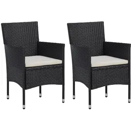 vidaXL Gartenstuhl 52 x 57 x 30,8 cm schwarz 2 St.